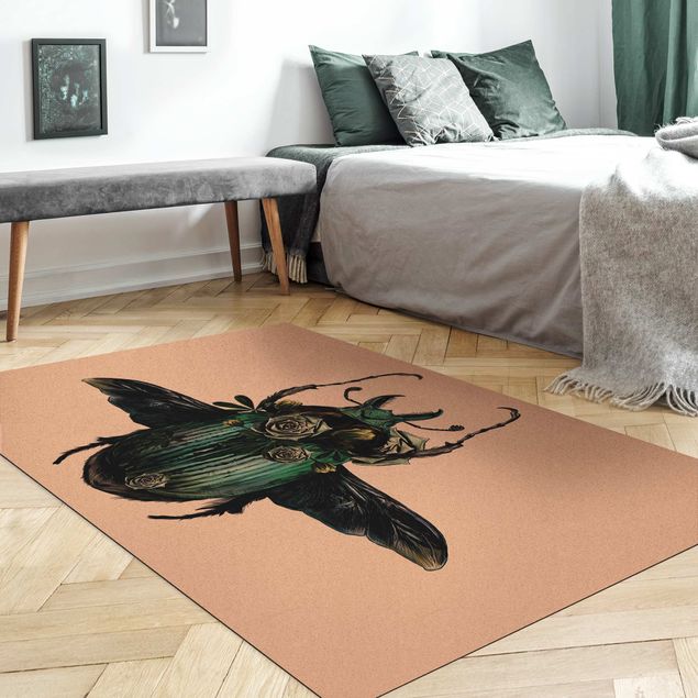Teppich klein Illustration floraler Käfer