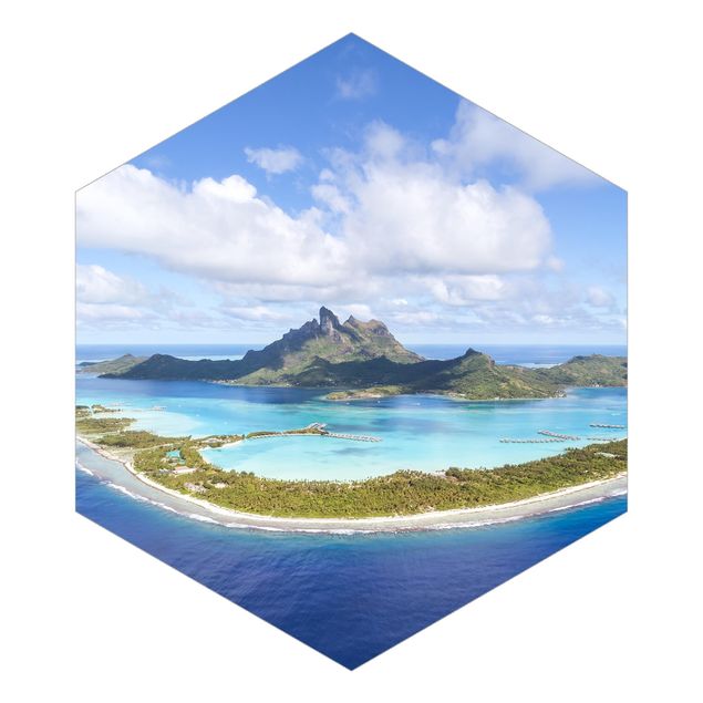 Hexagon Fototapete selbstklebend - Inselparadies