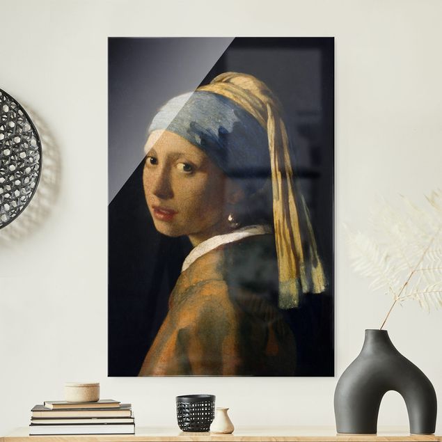 Glas Magnettafel Jan Vermeer van Delft - Das Mädchen mit dem Perlenohrgehänge