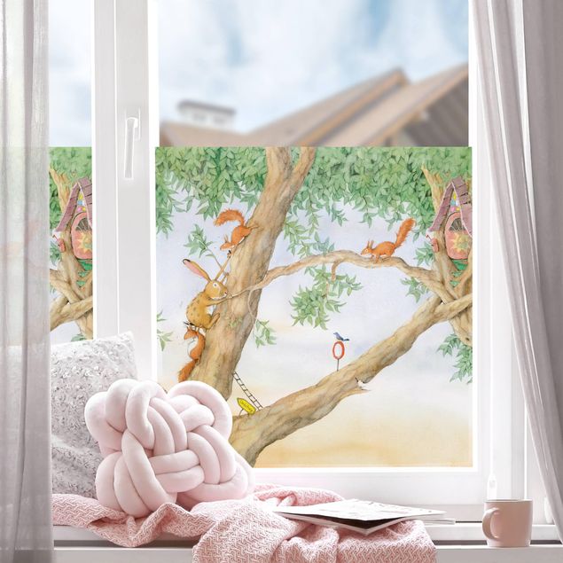 Fensterfolie - Sichtschutz - Josi Hase - Wohnung der Eichhörnchen - Fensterbilder