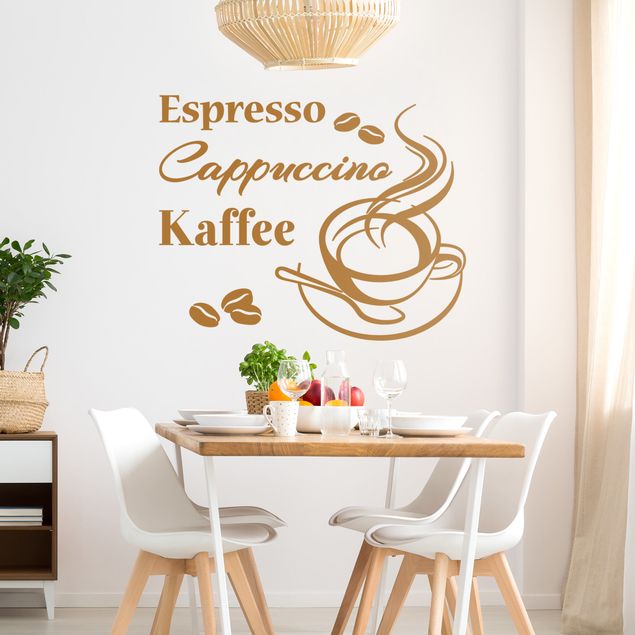 Wandtattoo Sprüche Kaffeepause - Espresso Cappucino Kaffee