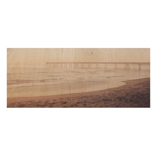 Holzbild - Kalifornien Halbmond Küste - Panorama