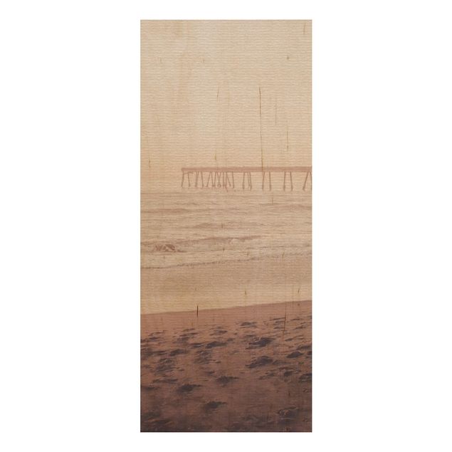 Holzbild - Kalifornien Halbmond Küste - Hochformat