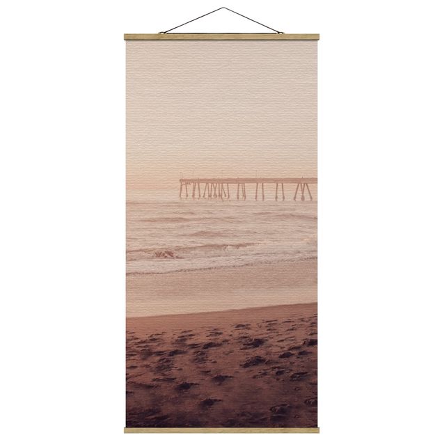 Stoffbild mit Posterleisten - Kalifornien Halbmond Küste - Hochformat 1:2
