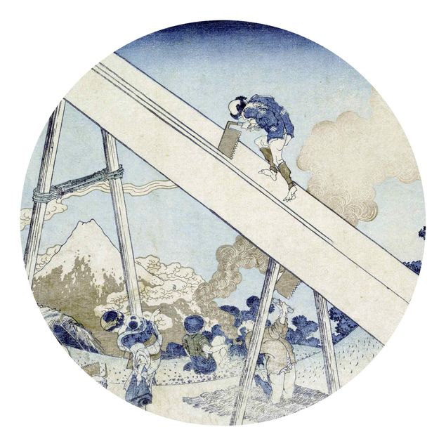 Runde Tapete selbstklebend - Katsushika Hokusai - In den Totomi Bergen