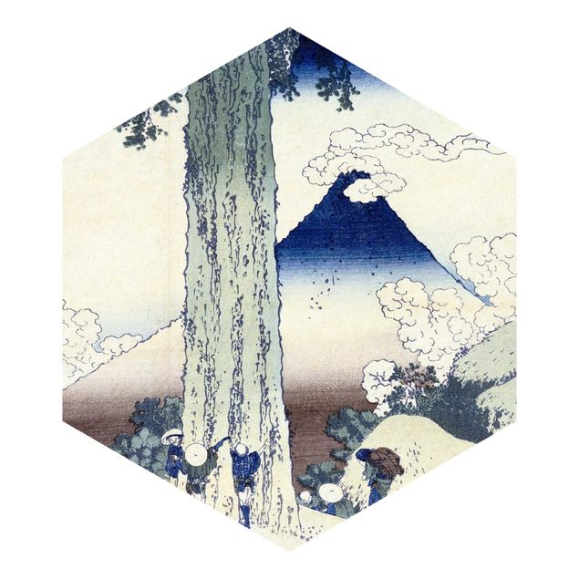 Hexagon Mustertapete selbstklebend - Katsushika Hokusai - Mishima Pass in der Provinz Kai