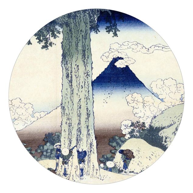 Runde Tapete selbstklebend - Katsushika Hokusai - Mishima Pass in der Provinz Kai