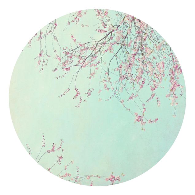 Runde Tapete selbstklebend - Kirschblütensehnsucht