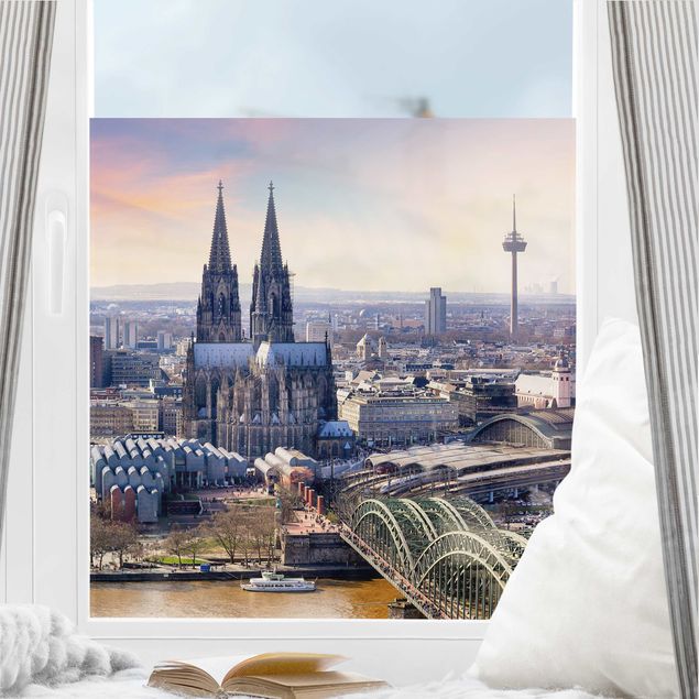 Fensterfolie - Sichtschutz - Köln Skyline mit Dom - Fensterbilder