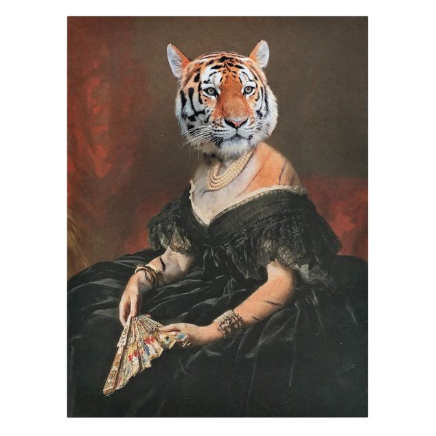 Leinwandbild - Lady Tiger - Hochformat 3:4