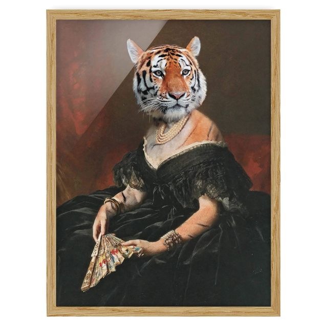 Bild mit Rahmen - Lady Tiger - Hochformat 3:4