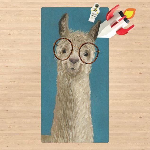 Moderne Teppiche Lama mit Brille I