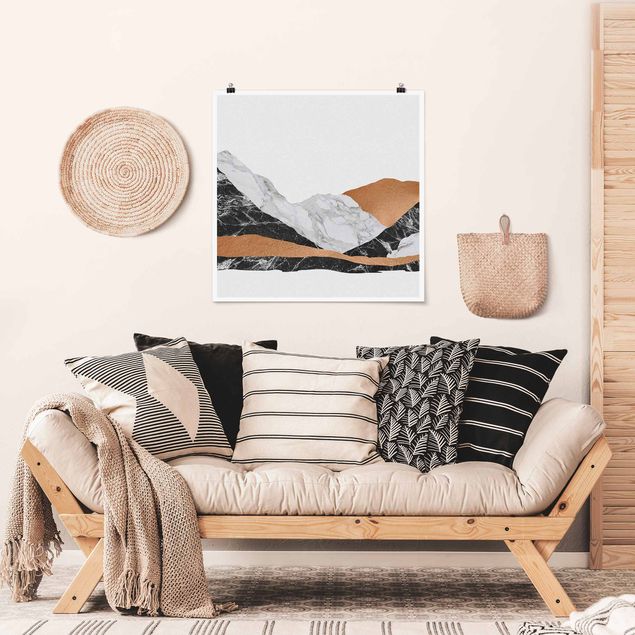 Poster - Landschaft in Marmor und Kupfer - Quadrat 1:1