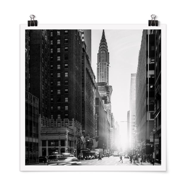 Poster - Lebhaftes New York - Quadrat 1:1