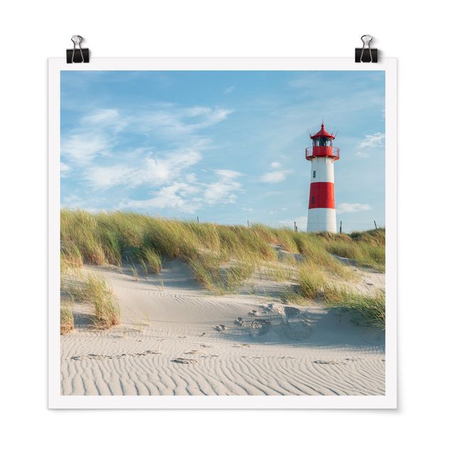 Poster - Leuchtturm an der Nordsee - Quadrat 1:1
