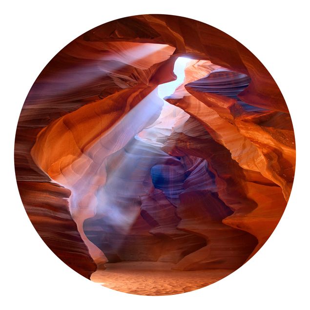 Runde Tapete selbstklebend - Lichtspiel im Antelope Canyon