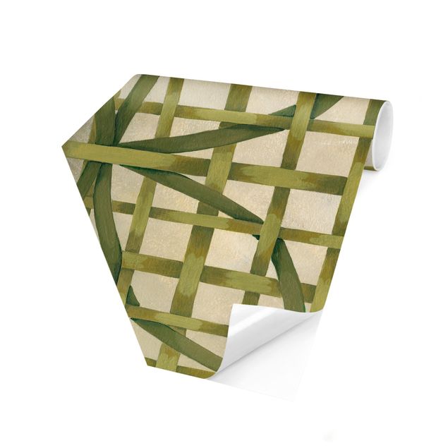 Hexagon Mustertapete selbstklebend - Lichtspielband Grün