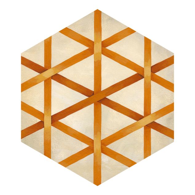 Hexagon Mustertapete selbstklebend - Lichtspielband Orange