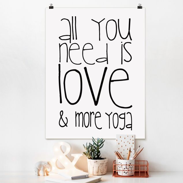 Poster - Love and Yoga - Hochformat 3:4