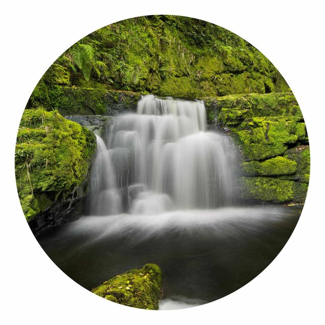 Runde Tapete selbstklebend - Lower McLean Falls in Neuseeland