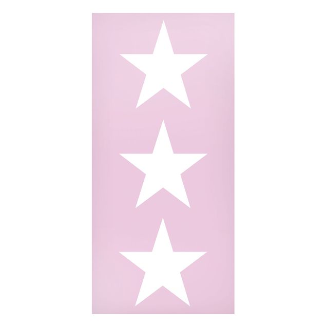 Magnettafel - Große Weiße Sterne auf Rosa - Memoboard Panorama Hoch