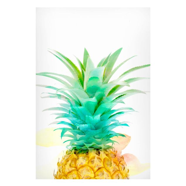 Magnettafel - Ananas Aquarell - Memoboard Hochformat