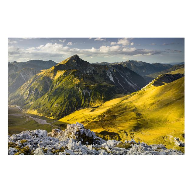 Magnettafel - Berge und Tal der Lechtaler Alpen in Tirol - Memoboard Quer