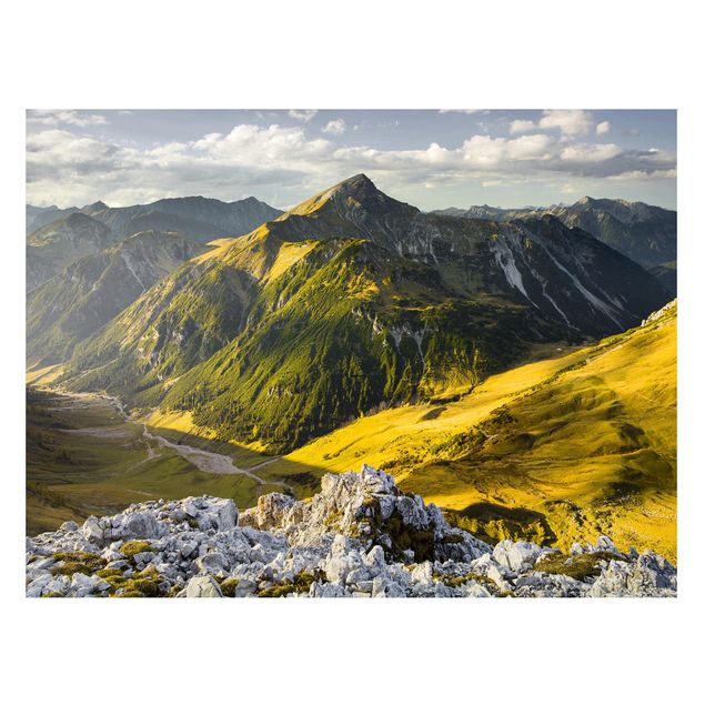 Magnettafel - Berge und Tal der Lechtaler Alpen in Tirol - Memoboard Querformat