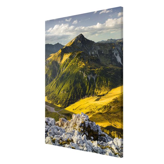 Magnettafel - Berge und Tal der Lechtaler Alpen in Tirol - Memoboard Panorama Querformat