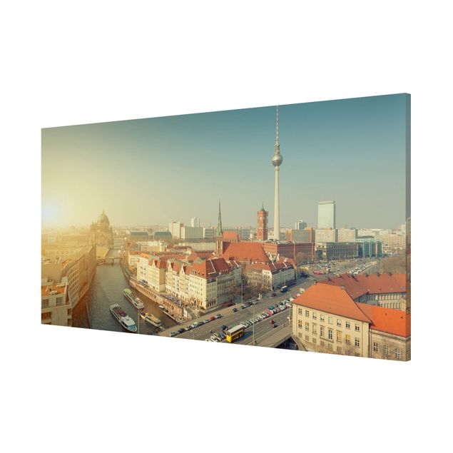 Magnettafel - Berlin am Morgen - Memoboard Panorama Quer