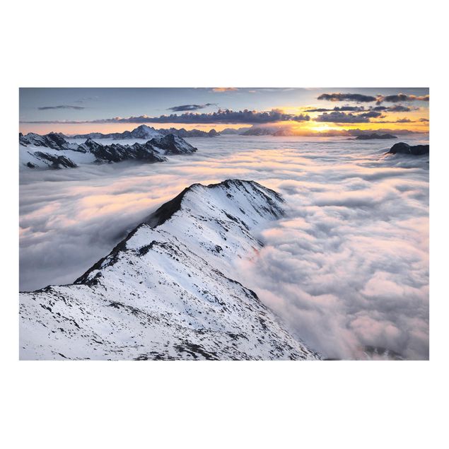 Magnettafel - Blick über Wolken und Berge - Memoboard Querformat
