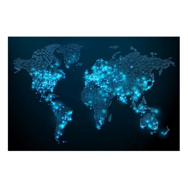Magnettafel - Connected World Weltkarte - Memoboard Querformat
