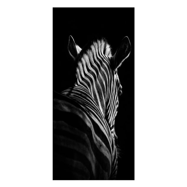 Magnettafel - Dunkle Zebra Silhouette - Memoboard Panorama Hochformat 2:1