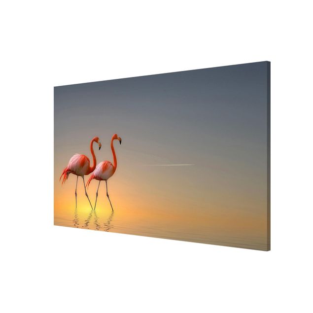 Magnettafel - Flamingo Love - Memoboard Quer