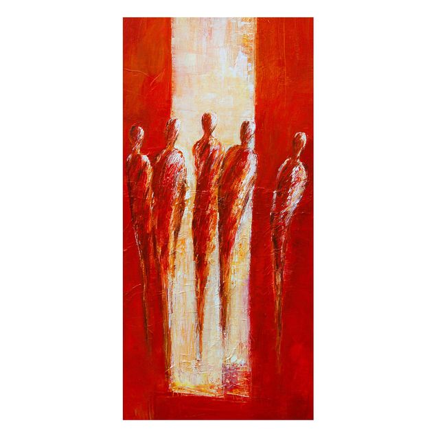 Magnettafel - Petra Schüßler - Fünf Figuren in Rot 02 - Memoboard Panorama Hochformat