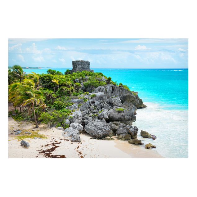 Magnettafel - Karibikküste Tulum Ruinen - Memoboard Panorama Quer