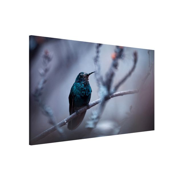 Magnettafel - Kolibri im Winter - Memoboard Quer