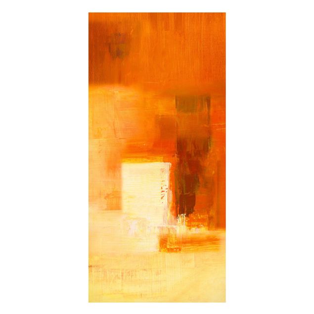Magnettafel - Petra Schüßler - Komposition in Orange und Braun 03 - Memoboard Panorama Hochformat