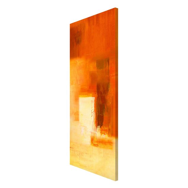 Magnettafel - Petra Schüßler - Komposition in Orange und Braun 03 - Memoboard Panorama Hochformat