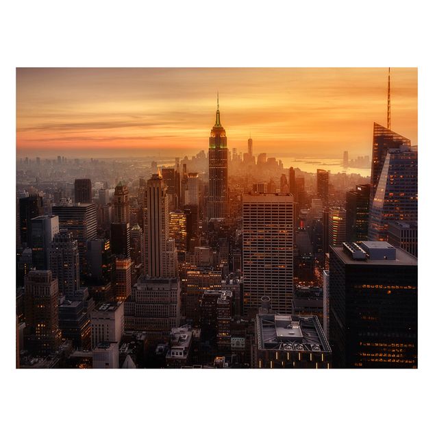Magnettafel - Manhattan Skyline Abendstimmung - Memoboard Querformat 3:4
