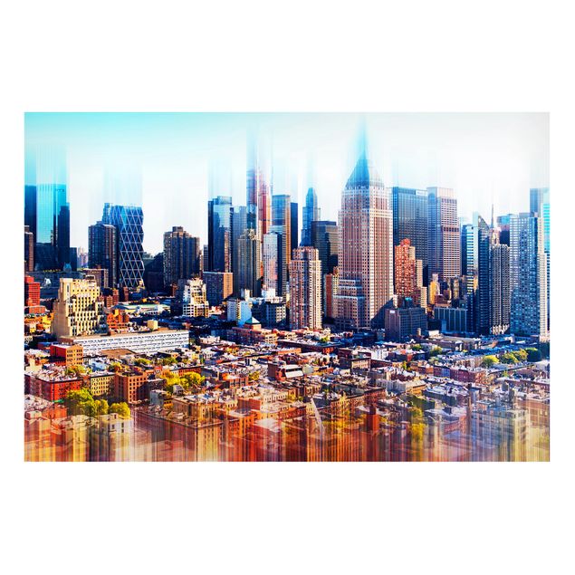 Magnettafel - Manhattan Skyline Urban Stretch - Memoboard Quer