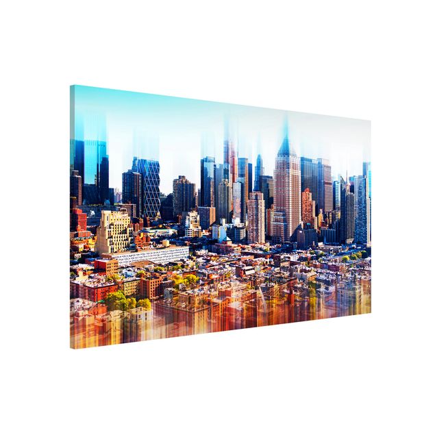 Magnettafel - Manhattan Skyline Urban Stretch - Memoboard Panorama Hoch