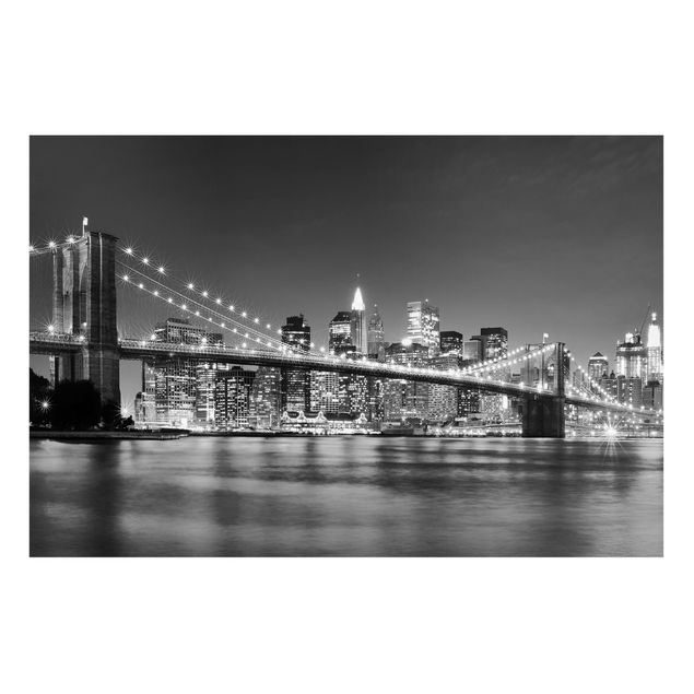 Magnettafel - Nighttime Manhattan Bridge II - Memoboard Quer