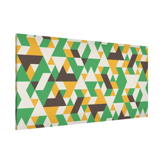 Magnettafel - No.RY34 Green Triangles - Memoboard Panorama Quer
