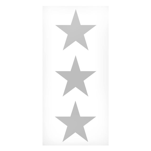 Magnettafel - Große graue Sterne auf Weiß - Memoboard Panorama Hoch