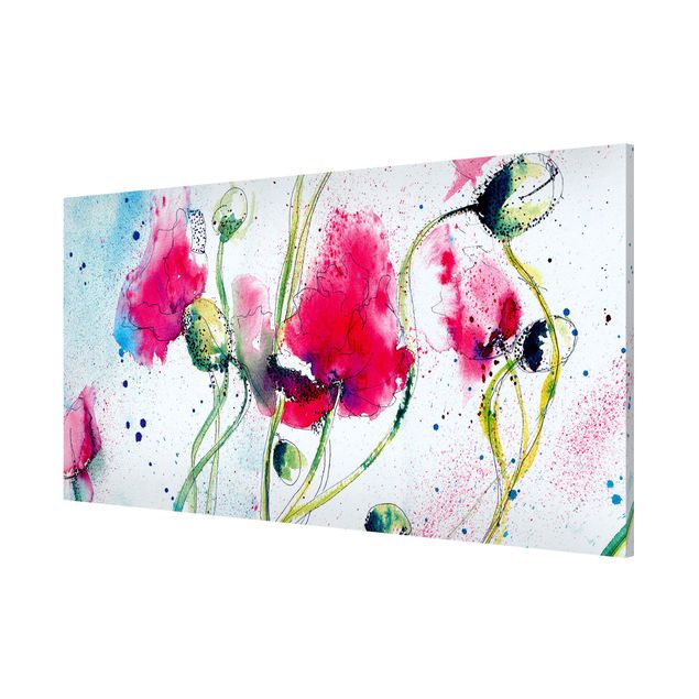 Magnettafel - Painted Poppies - Memoboard Panorama Quer