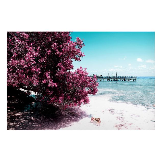 Magnettafel - Paradies Strand Isla Mujeres - Memoboard Panorama Quer
