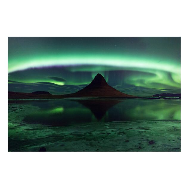 Magnettafel - Polarlicht in Island - Memoboard Quer