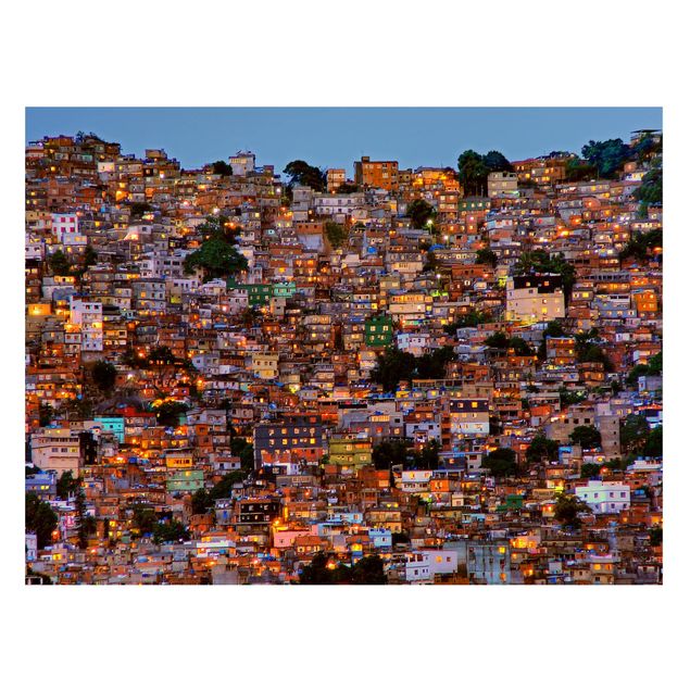 Magnettafel - Rio de Janeiro Favela Sonnenuntergang - Memoboard Querformat 3:4