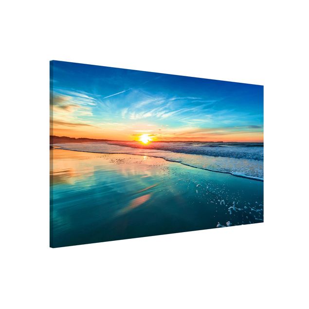 Magnettafel - Romantischer Sonnenuntergang am Meer - Memoboard Panorama Querformat